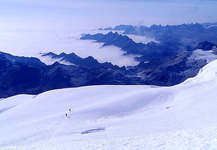 vue panoramique du sommet du Huayna potosi